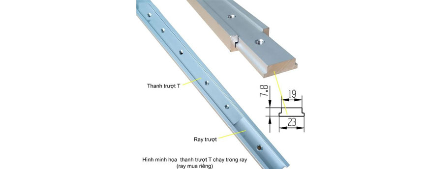Thanh ray trượt tuyến tính cửa có trọng tải cánh lên tới 140kg